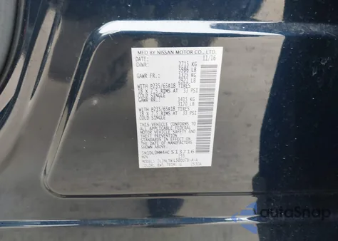 2017 Infiniti Qx60 z USA, uszkodzony, nr VIN 5N1DL0MM4HC513716